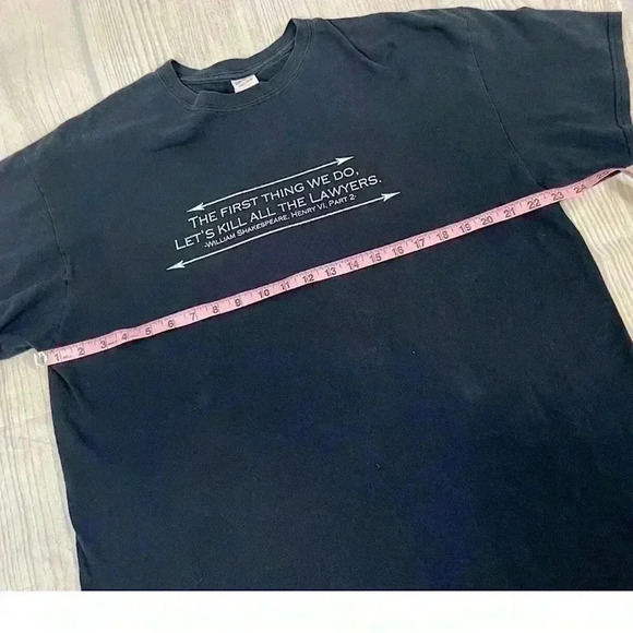 William Shakespeare black T-shirt “first thing we do” quote size XL Gildan top - Picture 12 of 14